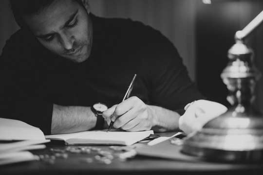 a writer at his desk