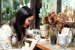 writing content at a desk